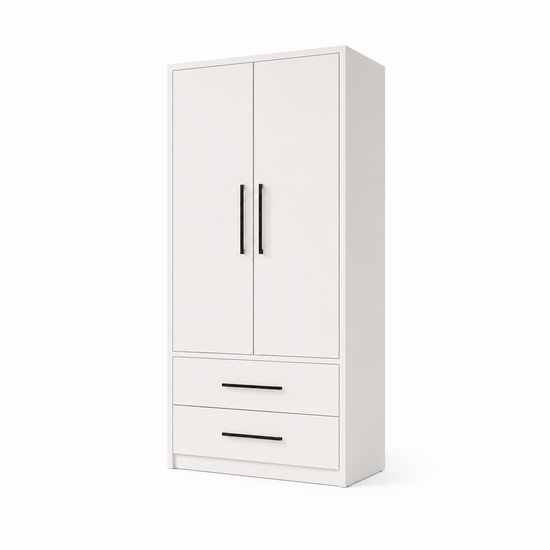 123kast  Kledingkast Zakyntos 02 - 120x60x200H cm - 2 deuren - 2 lades
