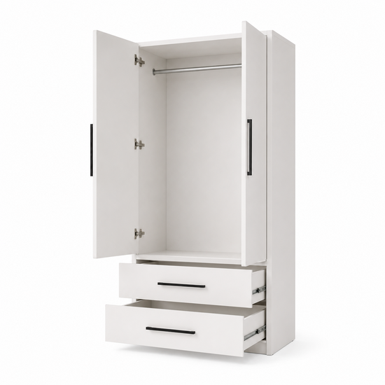123kast  Kledingkast Zakyntos 02 - 120x60x200H cm - 2 deuren - 2 lades
