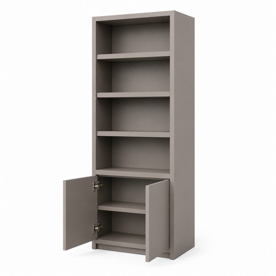 123kast  Vakkenkast Manhattan 01 - 100x40x240Hcm - strak design - 2 push to open deuren - greeploze deuren - 5cm plank dikte