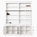 123kast  Boekenkast Melena del Sur - 200x40x240H cm - met stang en ladder - 10 planken - 2 uitschuifbare planken - 4 dichte scharnierdeuren - verstelbare planken
