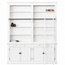 123kast  Boekenkast Melena del Sur - 200x40x240H cm - met stang en ladder - 10 planken - 2 uitschuifbare planken - 4 dichte scharnierdeuren - verstelbare planken