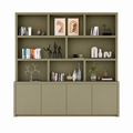 123kast  Vakkenkast Corsica - 240x20/40x240H cm - push to open deurtjes - open vakken 5cm plank dikte