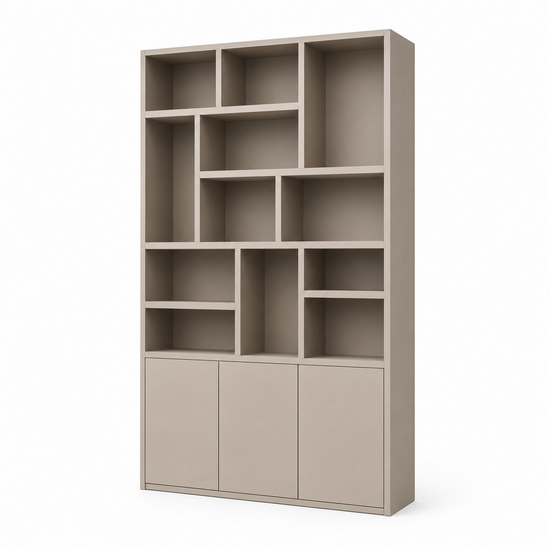 123kast  Vakkenkast Lecci - 180x40x271H cm - 3 push to open deuren - 3cm plank dikte