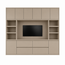 123kast  TV vakkenkast Biarritz - 260x40x220H cm - tv vak - cinewall - push to open deuren - greeploze soft close lades - open vakken - strak design - 5cm plank en frame dikte