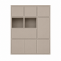 123kast  Vakkenkast Bonaire - 180x40x220H cm - push to open deuren - klep deur - open vakken - 5cm plank dikte - strakke afwerking