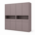 123kast  Vakkenkast Lanzarote - 240x50x240H cm - 8 push to open deuren - greeploze deuren - 4 soft close lades - strak design - open vak in het midden