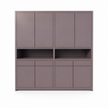 123kast  Vakkenkast Lanzarote - 240x50x240H cm - 8 push to open deuren - greeploze deuren - 4 soft close lades - strak design - open vak in het midden