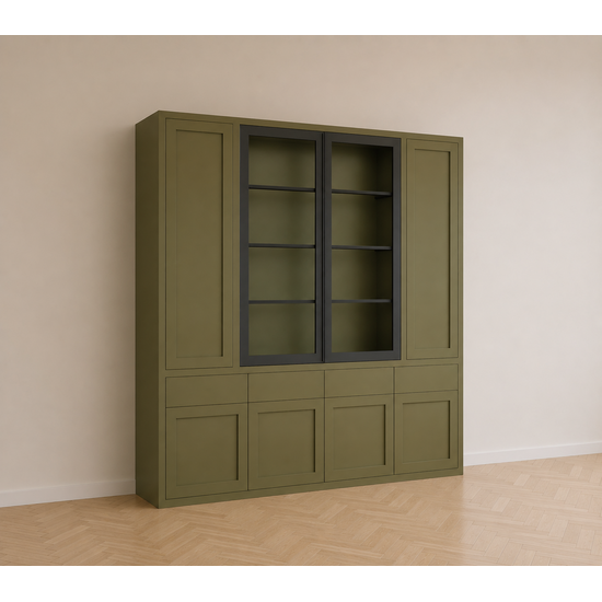 123kast  Buffetkast Formia - 240x50x230H cm - stalen deuren - push to open deuren en lades