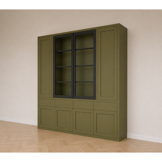 123kast  Buffetkast Formia - 240x50x230H cm - stalen deuren - push to open deuren en lades