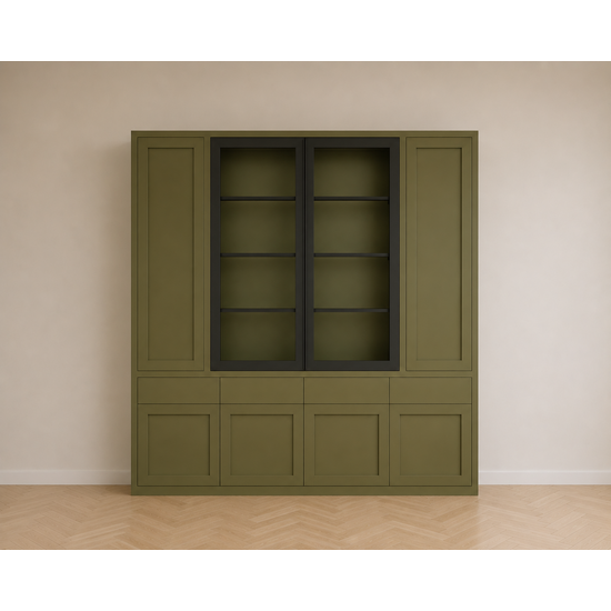 123kast  Buffetkast Formia - 240x50x230H cm - stalen deuren - push to open deuren en lades