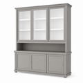 123kast  Buffetkast Tavira - 190x47x220H cm - schuifdeuren - deels van glas - open vak - op pootjes