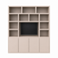 123kast   Tv vakkenkast Manhattan 05 - 220x40x240H cm - strak design - 4 push to open deuren - open vakken - cinewall - met tv kabel gat - greeploze deuren - 5cm plank dikte