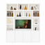 123kast  Tv/Vakkenkast Manhattan 12 - 200x40x240H cm - cinewall - tv vak - open vakken - strak design - 5cm plank dikte - 4 greeploze push to open deuren