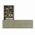 123kast  Tv dressoir/vakkenkast Genola - 340x45/30x240H cm - 5cm plank dikte -  6 push to open lades - 2 push to open deuren - open vakken