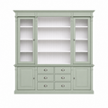 123kast  Buffet/Boekenkast Edinburgh - 225x50x230H cm - 2 vitrine deuren - open vak - 2 dichte deuren - 6 soft close lades - verstelbare planken - landelijke afwerking
