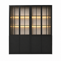 123kast  Buffet/vitrinekast Gibraltar - 240x50x225H cm - stalen deuren - standaard ZONDER verlichting