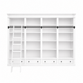 123kast  Brighton library - boekenkast - 330x40x240H cm - demontabel - met stang en ladder  - 16 verstelbare planken - 4 soft close lades