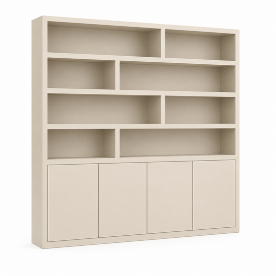 123kast  Vakkenkast Flachau 03 - 220x35x220H cm - 4 push to open deuren - 8 open vakken