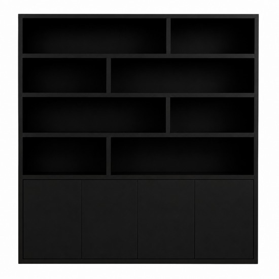 123kast  Vakkenkast Flachau 03 - 220x35x220H cm - 4 push to open deuren - 8 open vakken