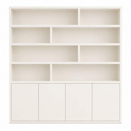 123kast  Vakkenkast Flachau 03 - 220x35x220H cm - 4 push to open deuren - 8 open vakken