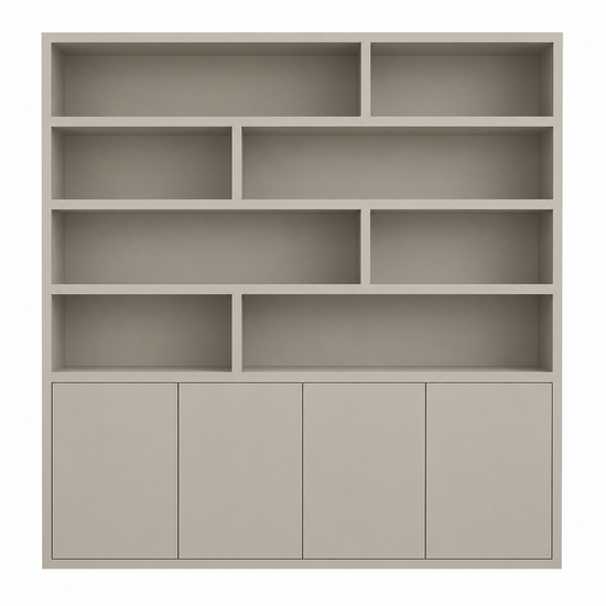 123kast  Vakkenkast Flachau 03 - 220x35x220H cm - 4 push to open deuren - 8 open vakken