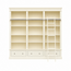 123kast  Boekenkast Brighton Library - 250x40x240H cm - demontabel - met stang en ladder - 12 verstelbare planken - 3 soft close lades