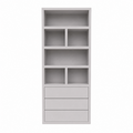 123kast  Vakkenkast Dallas - 90x40x230H cm - strak design - open vakken - 3 greeploze soft close lades - 5cm plank dikte