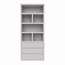 123kast  Vakkenkast Dallas - 90x40x230H cm - strak design - open vakken - 3 greeploze soft close lades - 5cm plank dikte