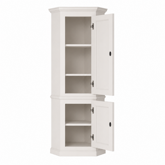 123kast  Hoekkast Willemstad - 60x60x230H cm - 2 dichte scharnierdeuren - landelijke afwerking