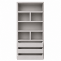 123kast  Vakkenkast Dallas - 90x40x230H cm - strak design - open vakken - 3 greeploze soft close lades - 5cm plank dikte