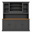 123kast  Buffetkast Sintra - 210x50/30x220H cm - vitrine deuren en dichte deuren - lades - eiken middenblad