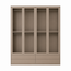 123kast Kledingkast Kiso - 200x60x240H cm - 3 cm frame dikte - 4 lades - 4 glazen deuren - 4 kleding roedes