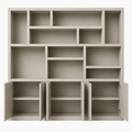 123kast Vakkenkast Tulum - 300x40x240H cm - plank dikte 5cm - push to open deuren - strakke afwerking