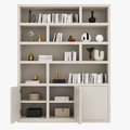 123kast  Vakkenkast Manhattan 11 - 180x40x240H cm -strak design - open vakken - 3 greeploze push to open deuren - 5cm plank dikte
