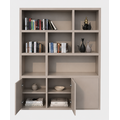 123kast  Vakkenkast Manhattan 03 - 180x40x240H cm - strak design - 3 push to open deuren - open vakken - greeploze deuren - 5cm plank dikte