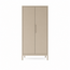 123kast  Kinderkledingkast Demak - 90x50x180H cm - op pootjes - 2 scharnierdeuren - rechterdeur 4 verstelbare planken - linkerdeur hang gedeelte
