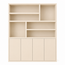 123kast  Vakkenkast Flachau 02 - 200x35x220H cm - 4 push to open deuren - 6 open vakken