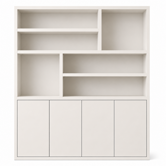 123kast  Vakkenkast Flachau 02 - 200x35x220H cm - 4 push to open deuren - 6 open vakken