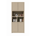 123kast  Vakkenkast Albufeira - 100x40x240H cm - 4 greeploze push to open deuren - strak desing - deuren in bovenkast - 5cm plank dikte