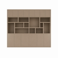 123kast  Vakkenkast Karumba - 340x50x263H cm - dichten deuren - 5cm plank dikte - open vakken - eiken panelen - strakke afwerking