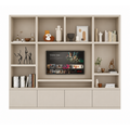 123kast  Cinewall Jose - 250x40x240H cm - 10 open vakken - 4 push to open deuren - 5cm plank dikte