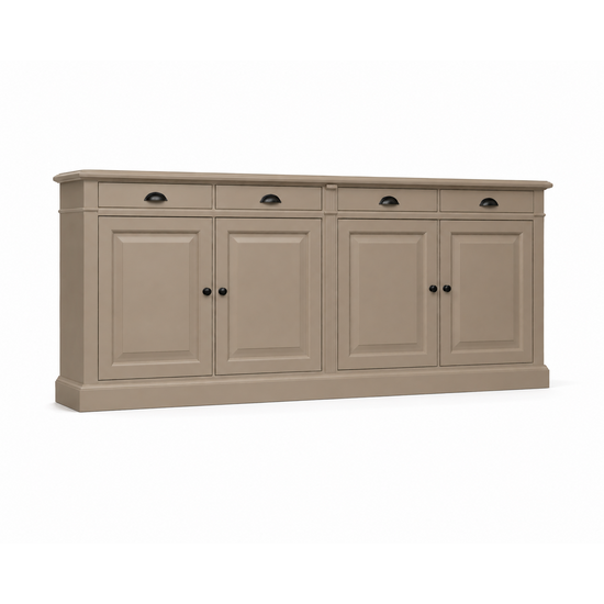 123kast  Dressoir Dortmund - 220x50x90H - 4 deuren - 4 soft close lades - landelijke afwerking