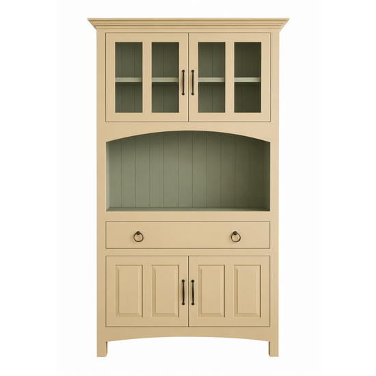 123kast  Buffetkast Pia - 120x40x230H cm - op pootjes - 1 open vak - 1 soft close lade - 4 scharnierdeurtjes