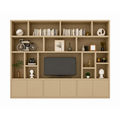 123kast  Cinewall Osaka - 400x40x255H cm - 15 open vakken - 6 push to open deurtjes - cinewall - tv vak - strak design - demontabel - 5cm plank dikte