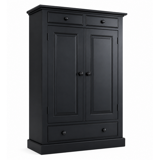 123kast  Opbergkast Alicante - 100x53x140H cm - 3 soft close lades - 2 dichte scharnierdeuren - 3 planken