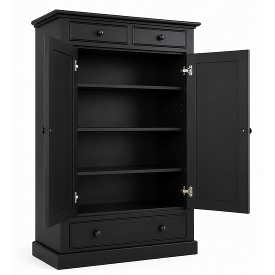 123kast  Opbergkast Alicante - 100x53x140H cm - 3 soft close lades - 2 dichte scharnierdeuren - 3 planken
