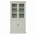 123kast  Vitrinekast Foggia 02 - 107x48x225H cm - 2 vitrinedeuren - 2 dichte deuren - landelijke/klassieke sierlijst