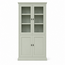 123kast  Vitrinekast Foggia 02 - 107x48x225H cm - 2 vitrinedeuren - 2 dichte deuren - landelijke/klassieke sierlijst
