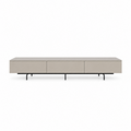 123kast  Tv dressoir Perula - 250x45x40H cm - zwart staal onderstijl - push to open lades