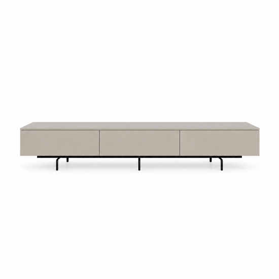 123kast  Tv dressoir Perula - 250x45x40H cm - zwart staal onderstijl - push to open lades